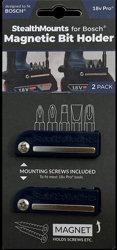 StealthMount Bosch Magnetic Bit Holder - 2 Pack | Bit Holder for Bosch | Bosch Bit Holder for Drill | Bosch Impact Bit Holder | Bosch Bit Holder for Impact Driver | Made in UK in Saudi Arabia