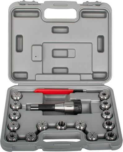 مجموعة أطواق TOJIZEN R8 مع 15 قطعة أطواق ER32 (دقة 0.0004 بوصة)، مجموعة ظرف كوليت R8 ER32 in Kuwait