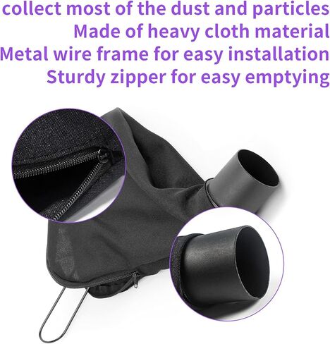 N126162 Miter Saw Dust Bag - استبدال Dewalt DW715 DW713 DW716 DHS716T2 DWS782 DWS780 DWS779 DHS790 DHS790T2 DWS709 Slide Miter Saw (فقط للموديلات المحددة) in Kuwait