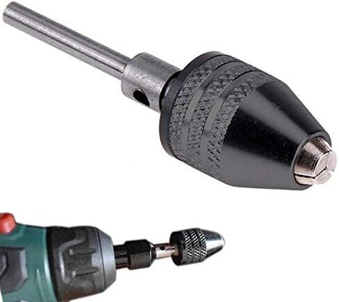 2pc 2.35 mm Shank Three jaw Keyless Drill Chuck Collet Conversion Adapter Clamping range 0.3-3.4MM-Round Shank in Saudi Arabia