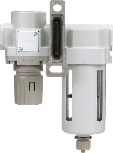 مجموعة منظم فلتر الهواء المضغوط PneumaticPlus SAU420-N06G-MEP 3/4 بوصة NPT - وعاء معدني، تصريف يدوي، دعامة، مقياس in Kuwait