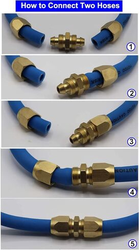 YOTOO 6pcs Reusable Replacement Solid Brass Air Fittings and Air Hose Cutter Kit for 3/8" I.D Hose, 1/4" MNPT… in Saudi Arabia