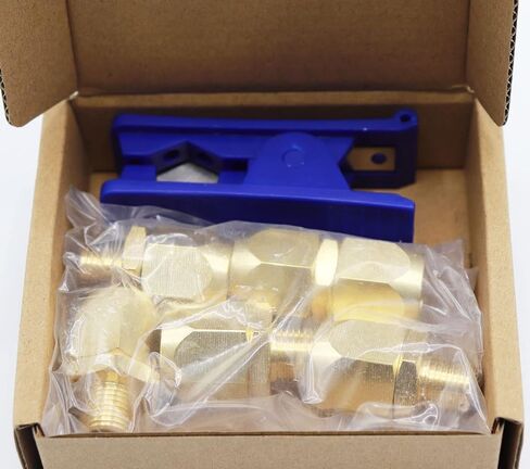 YOTOO 6pcs Reusable Replacement Solid Brass Air Fittings and Air Hose Cutter Kit for 3/8" I.D Hose, 1/4" MNPT… in Saudi Arabia