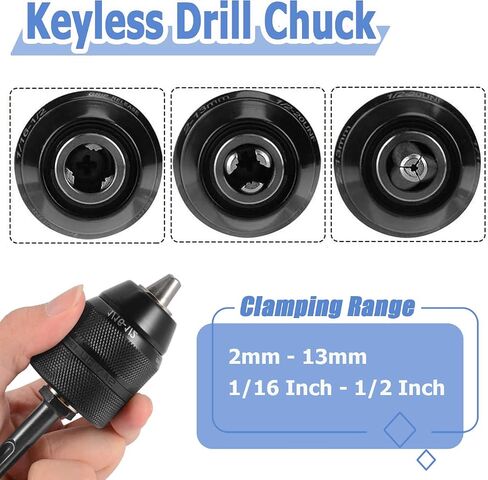 Mesee 2-13MM Keyless Drill Chuck with SDS Plus Adaptor, Professional Heavy Duty 1/2-20UNF Mount Quick Change Self-tighten Drill Chuck Adapter Converter Rotary Hammer Conversion Tool in Saudi Arabia