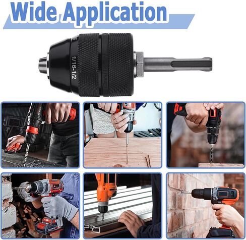 Mesee 2-13MM Keyless Drill Chuck with SDS Plus Adaptor, Professional Heavy Duty 1/2-20UNF Mount Quick Change Self-tighten Drill Chuck Adapter Converter Rotary Hammer Conversion Tool in Saudi Arabia