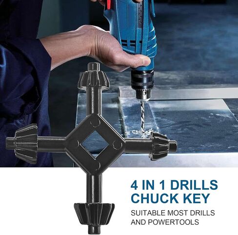 BokWin 4 in 1 Drills Chuck Key 4 Way Multifunctional Steel Fit Handheld， Power Drill Chuck Key 4 in 1 Drilling Tool Suitable for Most Drills and Power Tools in Saudi Arabia