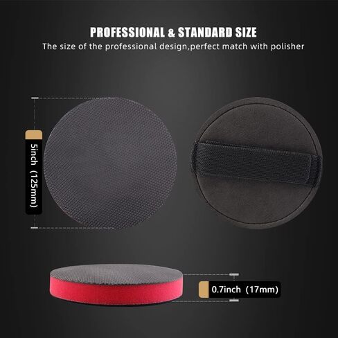 Clay Bar Pad, 5 Inch Mid Grade,1Pc Handle Grip Pad and 1 Pc Clay Bar Applicator, Synthetic for DA Polisher and Rotary Polisher for Car Detailing, Clay Bars Auto Detailing -CHMLP5MA in Saudi Arabia