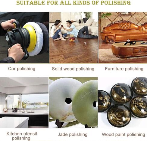 KingBra Car Polisher Pad Bonnet (5 to 6 Inch), 5Pcs Wool Polishing Bonnet Orbital Buffing Pad Cover Waxer Bonnet for Car Polisher in Kuwait