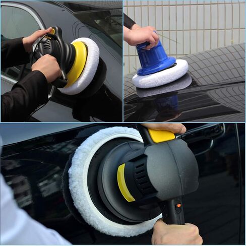 KingBra Car Polisher Pad Bonnet (5 to 6 Inch), 5Pcs Wool Polishing Bonnet Orbital Buffing Pad Cover Waxer Bonnet for Car Polisher in Kuwait