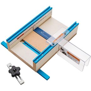 Table Saw Small Parts Crosscut Sled - Table Saw Sled Kit Includes Blade Guard, Miter Track Stop – 900 Angle Small Moldings Crosscut Saw - Table Saw Sled Features Zero-Clearance Support