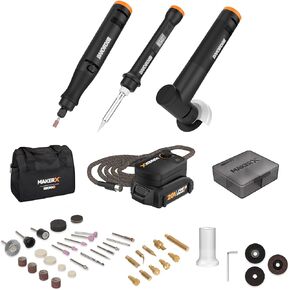 مجموعة أدوات صياغة Worx MAKERX WX991L مكونة من 3 قطع - أداة دوارة + مطحنة زاوية + حرفة خشبية ومعدنية in Saudi Arabia