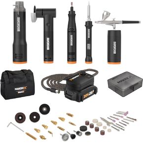 Worx MAKERX WX991L 3pc Crafting Tool Combo Kit - Rotary Tool + Angle Grinder + Wood & Metal Crafter in Kuwait