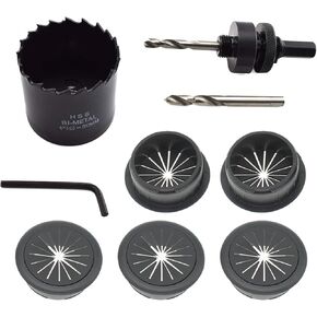 2 Inch Desk Grommet Hole Cover and Hole Saw Kit with High-Speed Bi-Metal Holesaw Drill Bits for Office PC Desk Cable Cord Organizer and Protection [FDXGYH]