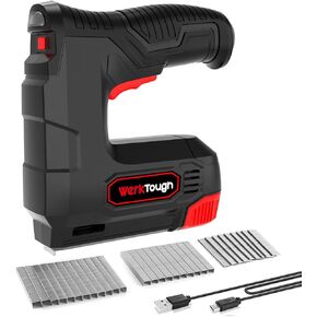 ويرك تاف مسدس دبابيس لاسلكي 4 فولت 2 في 1 كيبل USB مجاني، 2000 قطعة من دبابيس وبراد مسامير مجانية (T90: 8 ملم × 1000 + 6 ملم × 500 قطعة، 18GA: 10 ملم × 500) in Kuwait