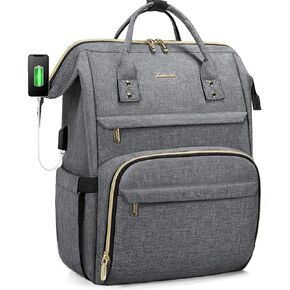 LOVEVOOK Laptop Backpack Women, 15.6 Inch Work Backpack Woman for Teacher Nurse Bags, Computer College Backpack Purse, Waterproof Anti-theft Travel Back Pack with USB Charging Port, Black