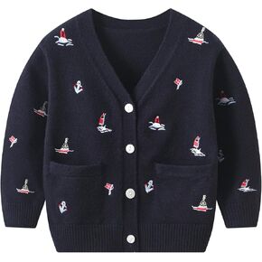 Vivobiniya Kid Boys Knit Sweater Toddler Baby Long Sleeve Cardigan Boy's Outerwear Children Coat