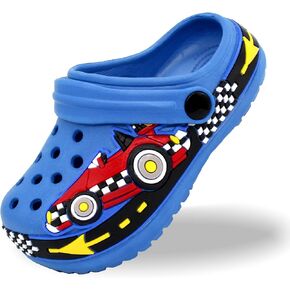 FolHaoth Toddlers Clogs EVA Cute Cartoon Excavator Racecar Pattern Boys Girls Clogs Slip on Lightweight Breathable Kids Clogs Sandals Non Slip Indoor Outdoor Beach Pool Shower Slippers Shoes in Saudi Arabia