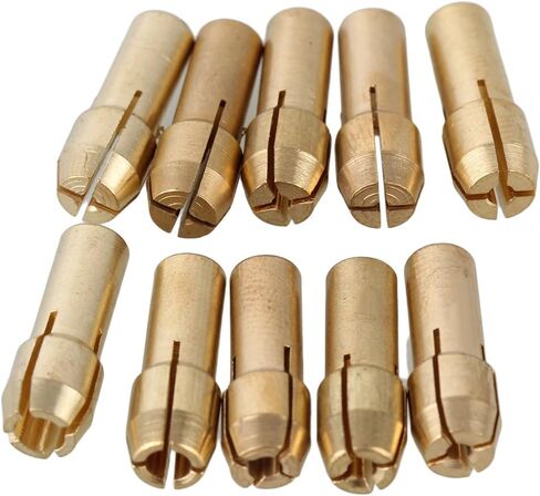 CNBTR 0.5-3.2mm Brass Collet Drill Chuck Fits Rotary Tools Electric Grinding Drill Collect Chuck Holder Pack of 10 (4.8mm Shank Dia.) in Saudi Arabia