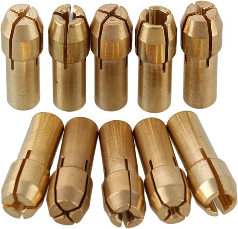 CNBTR 0.5-3.2mm Brass Collet Drill Chuck Fits Rotary Tools Electric Grinding Drill Collect Chuck Holder Pack of 10 (4.8mm Shank Dia.) in Saudi Arabia