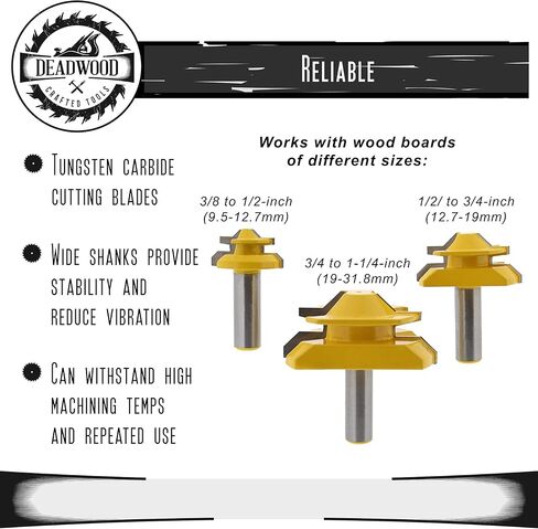 طقم لقم عجلة قفل 45 درجة - 3 قطع 1/2 بوصة من الخشب لألواح خشبية مقاس 3/8 إلى 1-1/4 بوصة in Kuwait