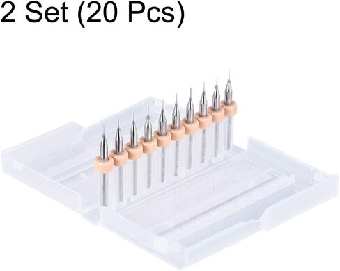 uxcell PCB Drill Bits 0.5mm Tungsten Carbide Rotary Tool Jewelry CNC Engraving Print Circuit Board Micro Drill Bits 1/8 Inch Shank 2 Set (20 Pcs) in Kuwait
