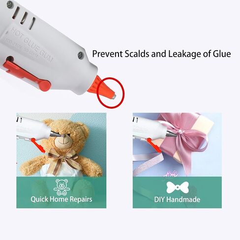 Tooniu Glue Gun, 100W Hot Glue Gun Kit With 20 Premium Transparent Hot Glue Sticks, Fast Heating Full Size Glue Gun, Anti-Drip Glue Gun for Kids DIY School Craft Projects and Quick Home Repairs in Saudi Arabia