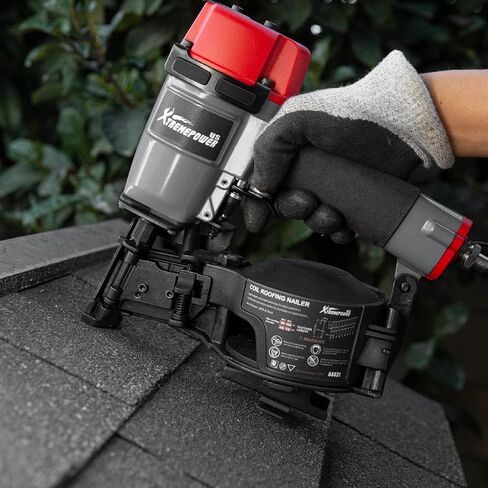 XtremepowerUS Coil Siding Roofing Nailer, Pneumatic Roofing Nails from 7/8" up to 1-3/4", 16 Degree Magazine Patio Roofing Nail Gun in Saudi Arabia