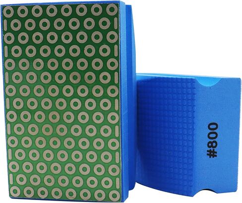 SHDIATOOL 2PCS Diamond Hand Polishing Pads 50 Grit for Glass & Tile | Ideal for Edge Shaping & Scratch Removal | Comfortable Foam Grip | For Ceramic, Marble & Granite| Smooth Hand Finishing in Saudi Arabia
