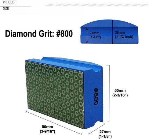 SHDIATOOL 2PCS Diamond Hand Polishing Pads 50 Grit for Glass & Tile | Ideal for Edge Shaping & Scratch Removal | Comfortable Foam Grip | For Ceramic, Marble & Granite| Smooth Hand Finishing in Saudi Arabia