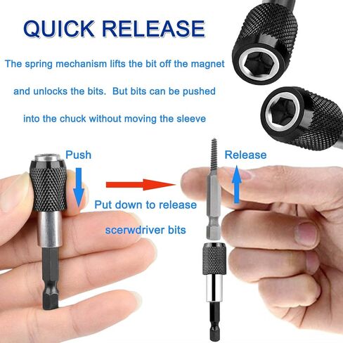 Drill Bit Extensions - 3Pcs 1/4 Inch Hex Shank Quick Release Magnetic Screwdriver Bits Holder Extender Set for All 1/4-Inch Drive Bits,2.3/4/6 Inch Length in Saudi Arabia