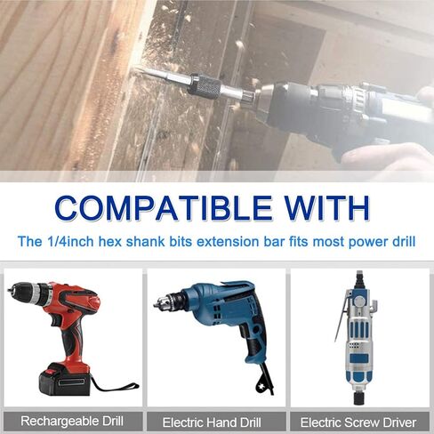 Drill Bit Extensions - 3Pcs 1/4 Inch Hex Shank Quick Release Magnetic Screwdriver Bits Holder Extender Set for All 1/4-Inch Drive Bits,2.3/4/6 Inch Length in Saudi Arabia