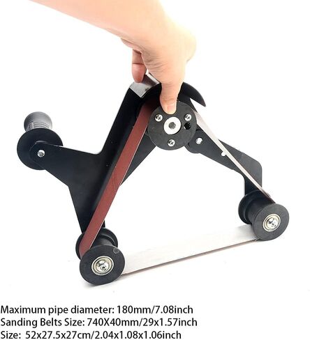 آلة الصنفرة، آلة الحزام الكاشطة، أداة تلميع ملحق لطحن الزوايا، ABS متين وسبائك الألومنيوم للأنابيب وأنابيب الكوع (أسود) in Kuwait