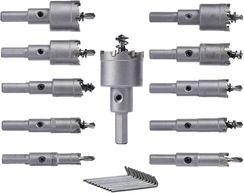 مجموعات منشار ثقب سبائك التنغستن، قواطع منشار ثقب كربيد TCT 3-1/2 بوصة تمديد ثقب المنشار المعدني للفولاذ المقاوم للصدأ والنحاس والحديد والألومنيوم 11 قطعة 8/17 ~ 1-3/8 بوصة in Kuwait