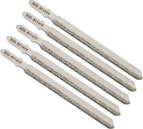 BISupply Universal Jig Saw Blades Set of 5-46 Grit 4in Diamond Edge Jigsaw Blade Use as Tile, Granite, Ceramic Cutter in Saudi Arabia
