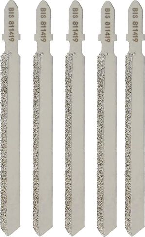 BISupply Universal Jig Saw Blades Set of 5-46 Grit 4in Diamond Edge Jigsaw Blade Use as Tile, Granite, Ceramic Cutter in Saudi Arabia