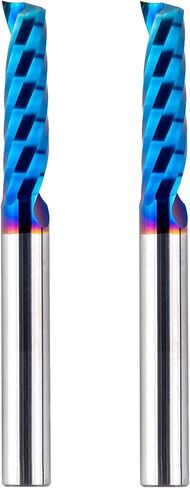 BITITZ 2 قطعة O -Flute Up قطع لولبية التوجيه مع عرقوب مطلية 1/4 بوصة مع طول قطع 1 بوصة لأعمال طحن الأكريليك والألومنيوم والبلاستيك in Kuwait