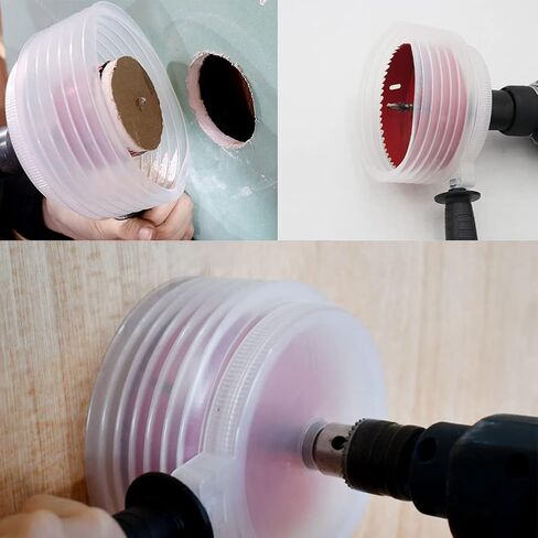 Hole Saw Accessories Dust Bowl, Electric Drill Dust Protector Power Tool Household Dustproof Device, for Installing Recessed Ceiling Lights and Other Drilling Works in Kuwait