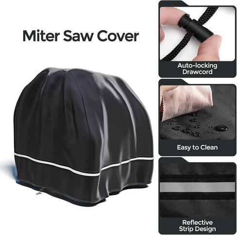 RitPin Miter Saw Cover, Fit for Most Miter Saws, Planers, Machine Tools, To Prevent Table Saw Rust, Waterproof and Dustproof, Black in Saudi Arabia