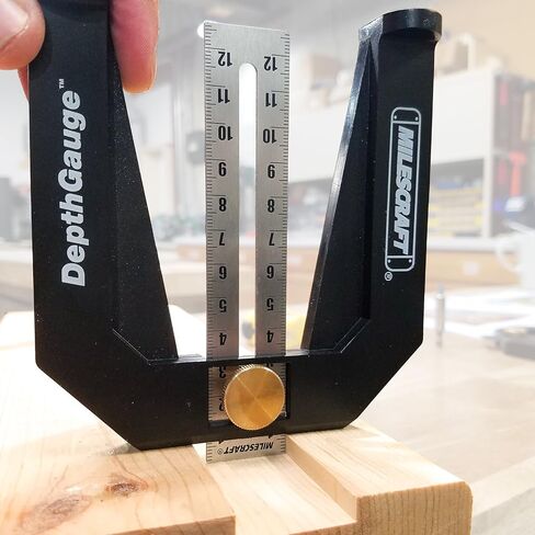 Milescraft 8601 Depth Gauge - Measure, Mark and Locate Depth of Blade or Bit on Table Saws, Router Tables, Routers and More, Woodworking in Saudi Arabia