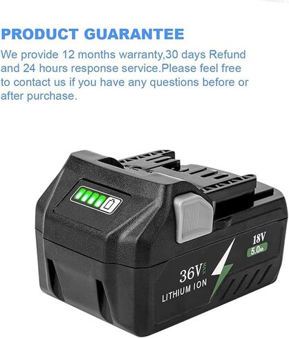 بديل Remate 5.0Ah لبطارية ميتابو HPT، بطارية ليثيوم أيون متعددة فولت 36 فولت/18 فولت متوافقة مع أدوات الطاقة اللاسلكية ميتابو 371751M 372121M BSL36A18 BSL36B18 in Kuwait