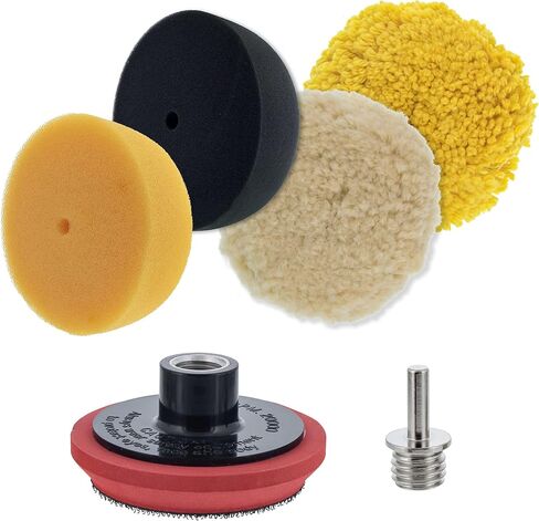TCP Global Brand 3" Mini Buffing and Polishing Pad Kit with 4 Pads, Backing Plate, and 1/4" Drill Adapter in Saudi Arabia