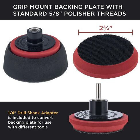 TCP Global Brand 3" Mini Buffing and Polishing Pad Kit with 4 Pads, Backing Plate, and 1/4" Drill Adapter in Saudi Arabia