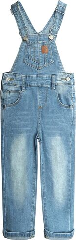 KIDSCOOL SPACE Girls Denim Overalls, Bibs Washed Stretchy Jeans Jumpsuit in Saudi Arabia