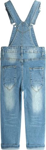 KIDSCOOL SPACE Girls Denim Overalls, Bibs Washed Stretchy Jeans Jumpsuit in Saudi Arabia