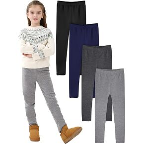 Resinta 4 Pack Girls Winter Warm Fleece Lined Leggings Thick Thermal Tights Pants Soft Stretchy Leggings in Saudi Arabia