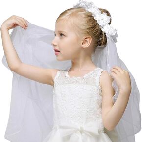 Bienvenu Girls Fashion Floral Headpiece Veil Rhinestone Accented Flower Crown