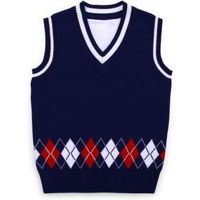 Happy Cherry Baby Boys Vest Thermal Warm Cotton Breathable Knit Sleeveless Sweater