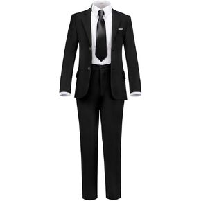 Boihedy Boys Formal Suit Set 4 Pieces Kids Tuxedo Ring Bearer Outfit