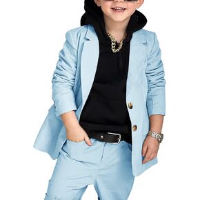 PASLTER Boys Blazer 2 Button Notched Lapel Casual Kids Teen Suit Jacket Coat School Uniform in Saudi Arabia