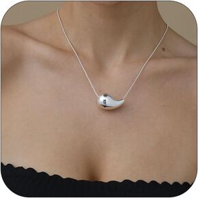 قلادة VULETO Drop قلادة Dupes Teardrop Dainty 14k مطلية بالذهب قطرة الماء قلادة مضادة للحساسية للنساء والفتيات